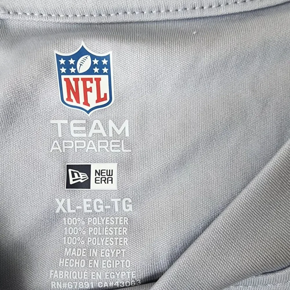 NFL Team Apparel New Era New England Patriots Grey Long Sleeve Men Tee Size XL